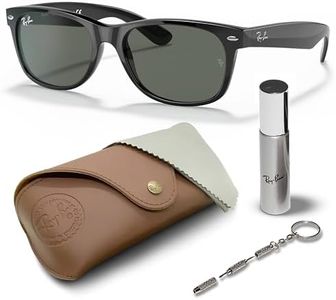 Ray-Ban RB2132 NEW WAYFARER Classic Square Shape Sunglasses With Eyewear Kit Bundle - High Bridge Fit - Ideal Formal and Casual Wear Square Sunglasses