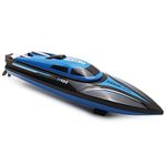 PowerLead Remote Control Boat for Lakes, Pools and Outdoor Adventure -2.4G 4CH High Speed Electric RC Boat Gift for Child - Blue