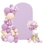 Spandex Fitted Wedding Arch Cover 7.2FT Round Top Stand Covers Double-Side Chiara Cover Backdrop Cover for Wedding Birthday Party Ceremony Baby Shower Decoration(Lavender)