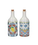 KitchenCraft World of Flavours Vinegar and Oil Bottle Set, Ceramic, Multi-Colour, 500 ml