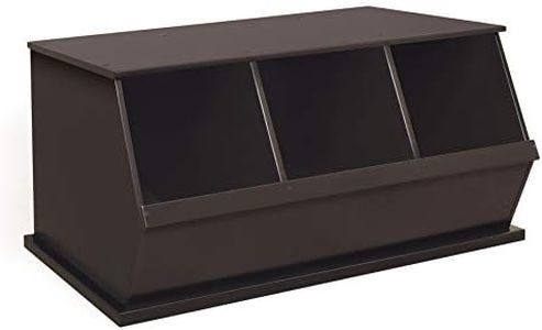 Badger Basket Three Bin Stackable Toy Storage Cubby Organizer - Espresso