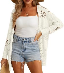 GRECERELLE Women's Open Front Boho Crochet Cardigan