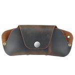 Toprank Leather Eyeglass Case - Handmade Slim Sunglasses Holder, Genuine and Universal Fit for Men and Women, Tan, One Size