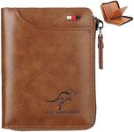 UFYVPKS Mens Wallet, RFID Blocking Slim Flip Wallets, Credit Card Holder, Leather Zipped Wallets for Men,Holds up to 14 Cards, 1 Bank Notes,Credit Card Slots, ID Window,etc