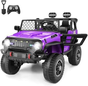 Hikole XXL Ride on Truck Cars, 2 Seater Kids Jeep, 24V Power Cars Wheels, Battery Operated Car, 4 Big Treaded Tires, Multi-Terrain Traction, One Start Button, 3 Speeds, Music, Bluetooth, Purple