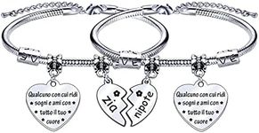 JRZDFXS Bracelet Aunt Grandson Aunt Gifts Bracelet Women Gifts for Women Engraved Pendant Birthday Gifts Charm Gifts for Christmas Graduation Bracelets L, Stainless Steel, L, Stainless Steel