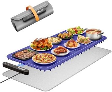 Vitaler Warming Mat for Food, (XXL 35”x16”) Electric Warming Trays, Upgrade Graphene Fast Full-Surface Heating Mat for Food with 6 Level Temp, 6 Hours Timer, Food Warmer Pad with Heat-Insulating Mat