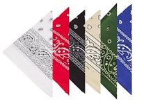 BOOLAVARD 100% Cotton 6pcs Pack Bandanas with Original Paisley Pattern Colour of Choice Headwear/Hair (6 Set)