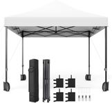 GAOMON Commercial Canopy Tent, 10x10 Pop Up Canopy Tent Heavy Duty 500D Waterproof Canopy with Roller Bag & 4 Sandbag for Outdoor/Camping/Stall/Party Event (White)