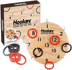 Original Cup Hookey® Game - Jeu de Lancer d'Anneaux avec Cible - Jeux d'Adresse en Bois pour Enfants et Adultes - Jouet d'Intérieur et Extérieur pour animer Anniversaires et Kermesse - Fléchettes