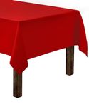 Gee Di Moda Rectangle Tablecloth - 60 x 102 Inch Red Table Cloth for 6 Foot Rectangle Table - Heavy Duty Washable Fabric - for 6 Ft Buffet Table, Holiday Party, Dinner, Wedding & Baby Shower