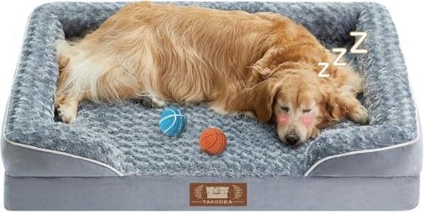 TARODEA Dog Beds for Large Dogs, Washable Dog Bed, Bolster Dog Sofa Bed with Waterproof Lining & Non-Skid Bottom, Orthopedic Egg Foam Dog Couch for Pet Sleeping,Pet Bed for Large Dog(Grey,110x80x18cm)