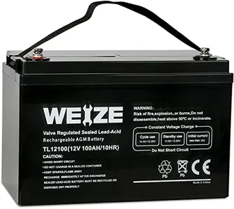 Weize Deep Cycle AGM 12 Volt 100Ah Battery, Maintenance-Free, 3% Self-Discharge Rate, 1150A Max Discharge Current, Perfect for RV, Solar, Trolling Motor, Wind, Marine, Camping and Off-Grid System