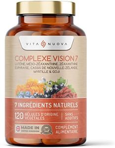 Complément alimentaire pour les yeux - 120 capsules - Contient de la lutéine, zéaxanthine, myrtille, baies de goji et euphrasie - Fabriqué UK (120 Capsules - Bouteille)