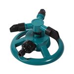 ViaGasaFamido Garden Sprinkler Automatic 360° Fully Circle Rotating Watering Sprinkler Irrigation System Lawn Sprinkler with 3 Nozzle Pipe Hose