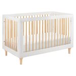 Babyletto Lolly 3-in-1 Convertible Crib with Toddler Bed Conversion Kit, White / Natural