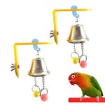 Zhouocea 2 PCS Bird Toys Universal Parrot Toys Parrot Bell Toys Bird Hanging Ball with Bell for Budgie, Cockatiels, Conures, Finches, Small Parakeets