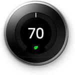 Google Nest Learning Thermostat - Programmable Smart Thermostat for Home - 3rd Generation Nest Thermostat - Compatible with Alexa - Stainless Steel