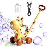 GEPROSMA Bubble Lawn Mower Machine Push along Toy for Kids Toddlers,Rechargeable Electric Automatic Bubble Gun Maker Blower/Rich Bubbles, for Outdoor Garden Games Party Favors Birthday Gifts
