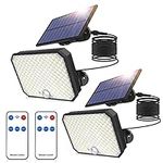 TANBABY 2 Pack Ultra Outdoor Solar Lights, 4000LM Motion Sensor Solar Flood Lights with Remote Control - IPX5 Waterproof Security Lights Ultra Dusk to Dawn Solar Lighting for Outside Patio Garage