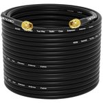 YOTENKO 100FT RG58 Coaxial Cable SMA Male to SMA Male Cable, SMA Male Adapter Antenna Cable Extension, 50 ohm Coax Low Loss for LAN RTL SDR Dongle ADS-B GPS Receiver