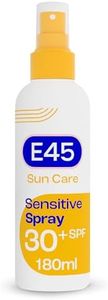 E45 Sun Body Cream Spray for Sensitive Skin - Hydrating Sun Spray with very high UVA and UVB protection and SPF 30 - Instantly Moisturising for Dry Skin, Sensitive Skin and Eczema Prone Skin - 180 ml