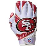 Franklin Sports NFL San Francisco 49ers Youth Football Receiver Gloves - X-Small/Small White