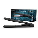 REVAMP Ion Shine Ceramic Hair Straighteners, Infrared and Ionic Technology for Sleek Frizz-Free Results, Infused with Smooth Keratin, Argan and Coconut Oils, Variable Heat, for All Hair Types, Black