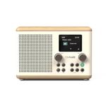 Pure Classic H4 Digital Kitchen Radio (DAB+/FM, Bluetooth, USB, AUX, Kitchen Timer, Alarm), Cotton White/Oak