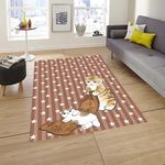 Linen Basics Printed Velvet Carpet Rug Runner for Bedroom/Living Area/Home with Anti Slip Backing (Coffee Cat Print)