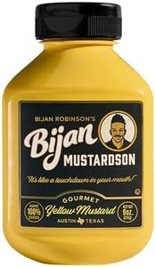 Bijan Mustardson Yellow Mustard, Tangy & Savory 9 oz – Real Onion & Garlic, Bold Ballpark Flavor, Premium Condiment for Dogs, Burgers, Sandwiches
