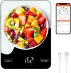 AMIR Digital Kitchen Scale Rechargeable, 10kg/22lb Digital Food Scales for Weight Loss, 1g/0.1oz Smart Food Scale with Nutrition Calculator APP, Kitchen Baking Mini Digital Scale