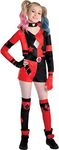 Party City Harley Quinn Halloween Costume for Girls, DC Comics Includes Romper, Choker, Gloves and Leg Warmers, Multicolor, Medium