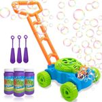 Lydaz Bubble Lawn Mower for Toddlers 1-3, Kids Bubble Blower Maker Machine, Outdoor Outside Push Backyard Gardening Game Toys, Valentines Day Gifts Party Favors Toys for Preschool Baby Boys Girls