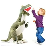 Prextex 24 Inch Giant Plush Stuffed Animal Plushie Dinosaur T-Rex Jumbo - Large Cuddly Squishmallow Soft Dinosaur Toy Animals - Cute Plushies, Stocking Fillers for Kids, Girls, and Boys