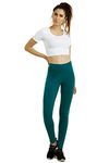 Sofra Women's Medium Weight Breathable Cotton Leggings (S, Peacock)