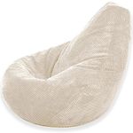 Gilda High Back Gaming Chair Bean Bag Delivered Filled Corduroy (Cream)