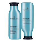 Pureology Strength Cure Shampoo and Conditioner Set, Sulfate Free Shampoo and Conditioner, For Normal to Thick, Dry, Color Treated Hair, Sulfate Free, Paraben-Free, Vegan, 2x266 ML