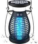 Solar Bug Zapper Outdoor Waterproof, Rechargeable Mosquito Zapper with 360° High Powered UV Light, 2-in-1 Light Bulb and Fly Zapper Up to 2100 Sq Ft - Attracts Gnats, Mosquitoes, Flies, and More