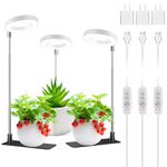 Kullsinss Grow Lights for Indoor Plants, 48 LED Full Spectrum Halo Plant Light, Height Adjustable Growing Lamp with Detachable Base, 3/9/12Hrs Timer, 10 Brightness, Ideal for Small Plants, 3-Pack