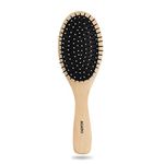 AGARO Wooden Broad Oval Hair Brush with Strong & flexible nylon bristles, having Anti static ball tips For Grooming, Straightening, Detangling & adding shine to Hair, ideal for Men, Women & Kids