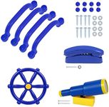 RedSwing Playground Accessories for Kids Outdoor, Playground Equipment Set for Backyard Playhouse, Swingset Attachments with Pirate Ship Wheel, Toy Telescope, Telephone and Safety Handles, Blue