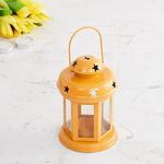 Home Centre Salsa Itara Yellow Metal Round Lantern - 10x10x15cm