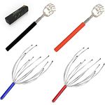 KissDate Telescopic Back Scratchers & Handheld Scalp Head Massagers Kit Pack of 4