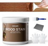 MOLLOR Wood Stain Water Based, Multiple Finishes Wood Oil for Indoor and Outdoor Furniture, Wood Paneling, Cabinets and More, Fast Drying, Low Odor (32oz, Teak with Tools)