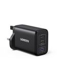 UGREEN USB C Charger 65W GaN Fast Charger 3-Port PD Charger UK Plug Compact Travel Adapter Compatible with MacBook Pro/Air, iPad Pro/Air, iPhone 17 Pro/Air/17/16, Galaxy S25/S24, Pixel, etc (Black)
