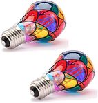 VALUCKY Stained Glass LED Light Bulb, 6W E26 Base A19/A60 Colorful Bulbs, Festive Atmosphere LED Light Bulbs for Home Lighting, Holiday Party, Festive Atmosphere, 2 Pack