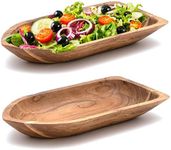 GUTE Rowboat Serving Bowl, Boat Salad Bowl approx. 16" L x 6" W x 5" H 50 fl. oz. Capacity (Long Wooden Single)