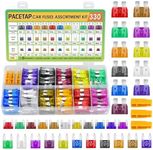 PACETAP 330 PCS Car Fuses Assortment Kit,Car Blade Fuses Set with Fuses Puller - Standard & Small & Mini Size(2A/3A/5A/7.5A/10A/15A/20A/25A/30A/35A/40A) Car Boat Truck SUV Automotive Replacement Fuses