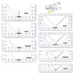 KISSWILL T-Shirt Ruler Guide for Vinyl Alignment, 9 Pack PVC T-Shirt Rulers for Center Designs, T Shirt Alignment Tool Set for Fabric & HTV Vinyl